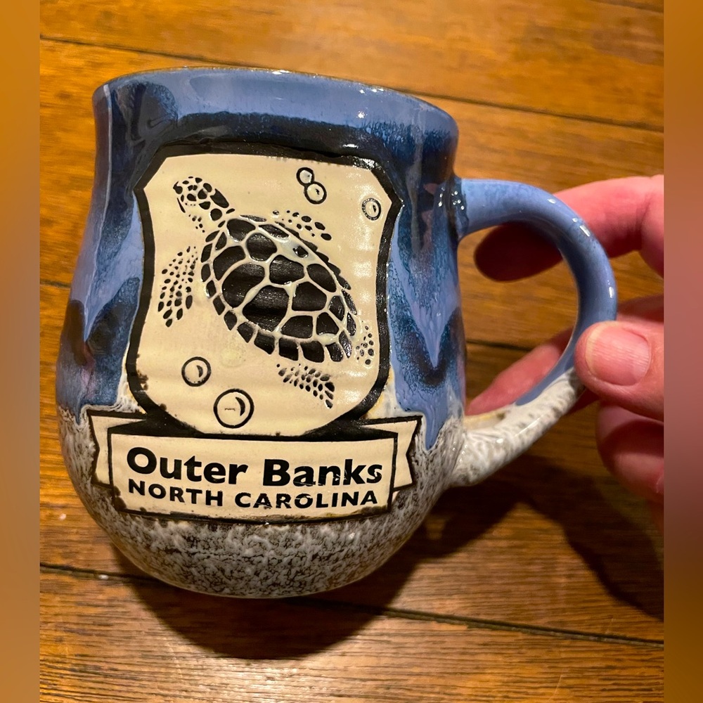 Outer Banks, North Carolina Pottery Coffee Mug / Cup with Sea Turtle